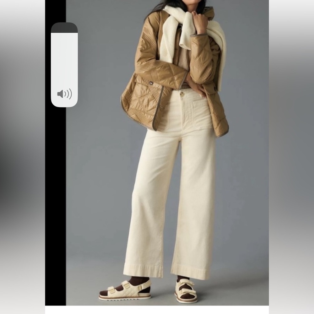 Anthropologie beige corduroy Maeve The Collette Wide Leg pants